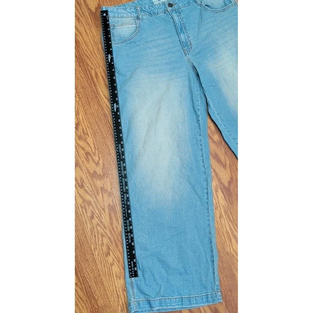 NO Boundaries Jeans Women’s Size 16 Light Enzyme W Tint Denim Wide Leg Zip NEW